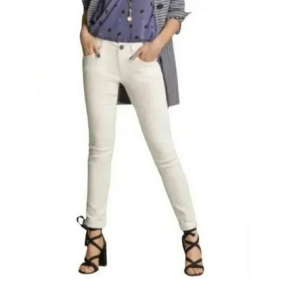 Cabi 5088 Slimmie White Jeans 6 Denim Skinny Leg Stretch Coastal Clean Preppy